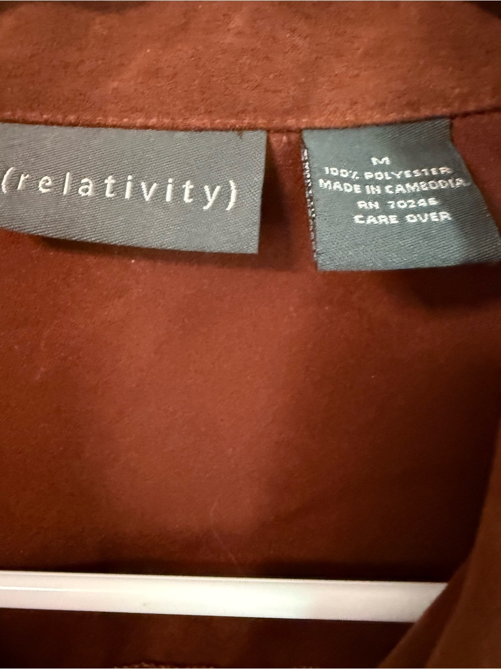 Relativity Rust Brown Suede-Look Button Jacket - Picture 2 of 2